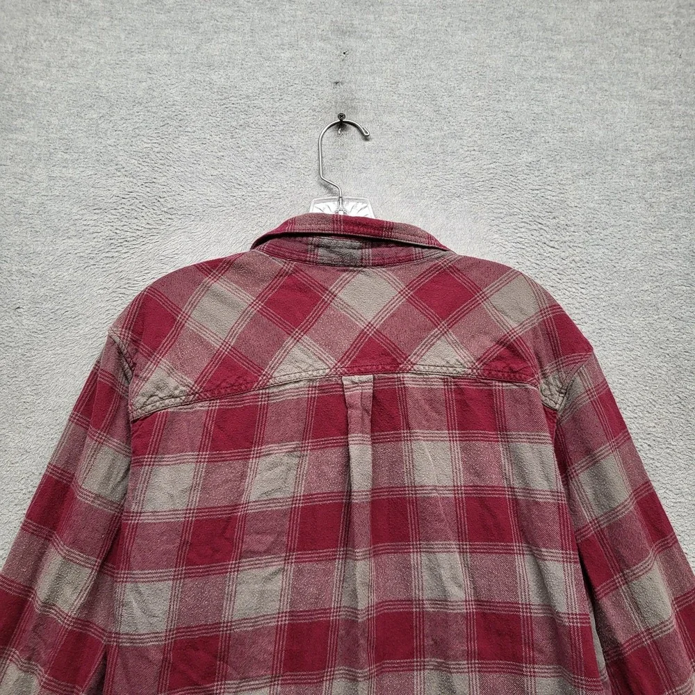 Texas A&M Aggies Men Button Up Shirt L Red‎ Logo Embroidery Columbia Flannel